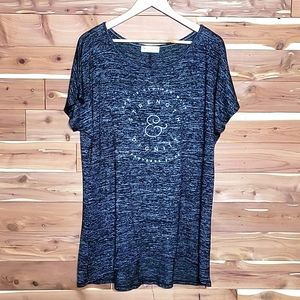 Not of This World Short-Sleeve Top, Size L, Dark Grey, "Proverbs 31:25"